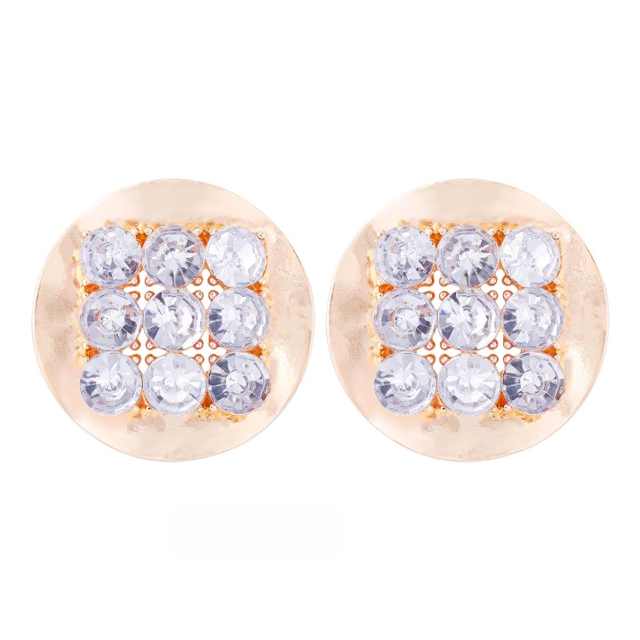 Njeri Rhinestone Disk Stud Earrings