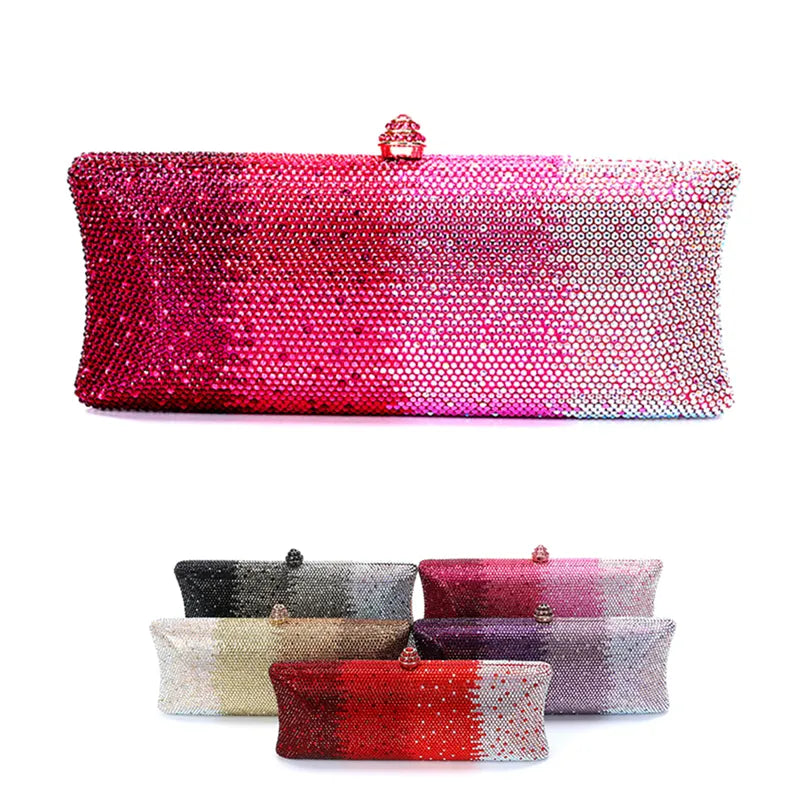 Wella Ombre Stripe Sequin Long Evening Clutch