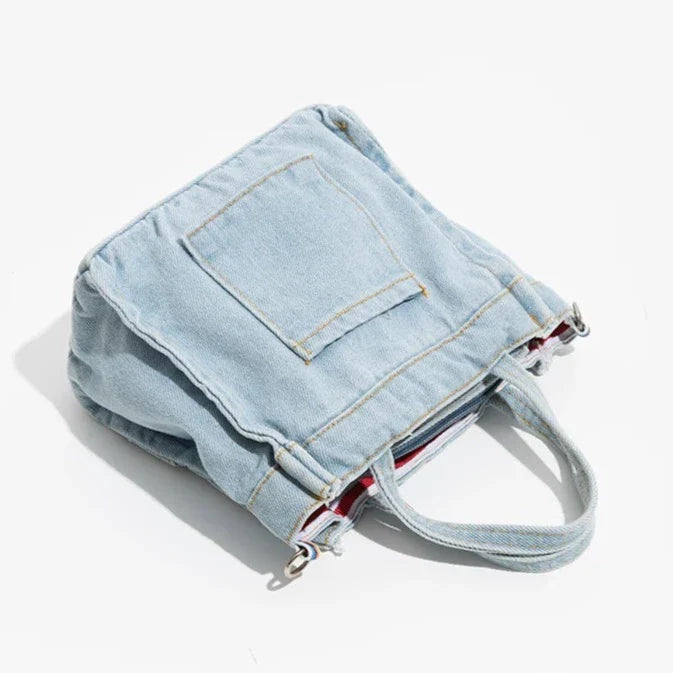 Polly Casual Denim Patchwork Tote