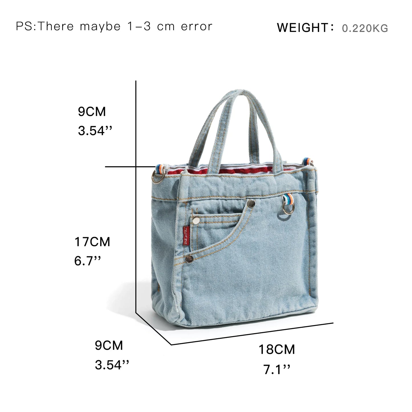 Polly Casual Denim Patchwork Tote