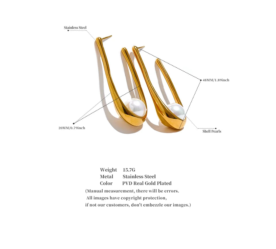 Ilana Pearl Oval Hoop Earrings