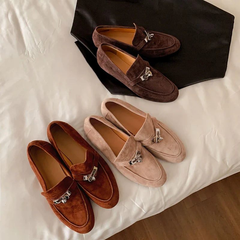 Felisberta Genuine Suede Driving Loafers