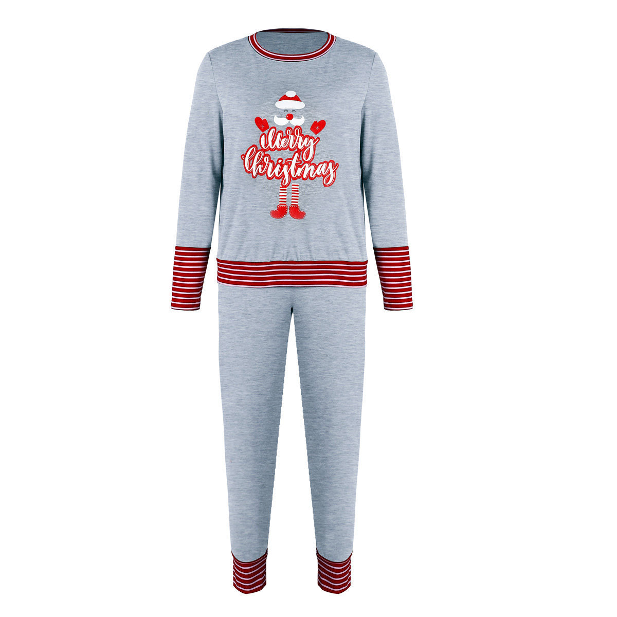 Merry Christmas Pajamas Set Casual Matching Set Full Sleeve Tops+Pants 2 Pieces