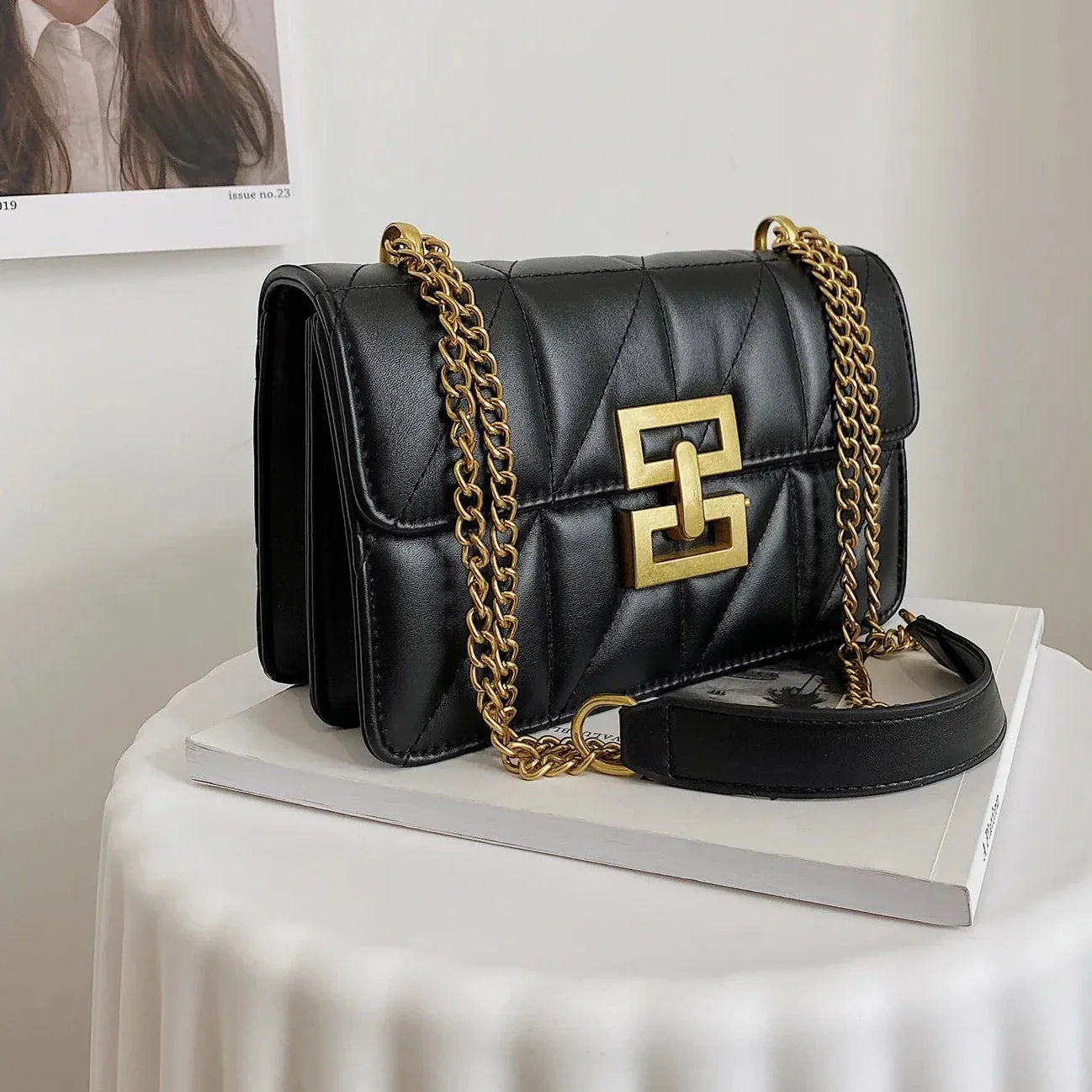 Willemina Square Quilted Flap Bag