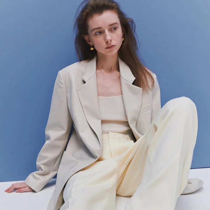 Lauren Soft Pastel Faux leather Blazer