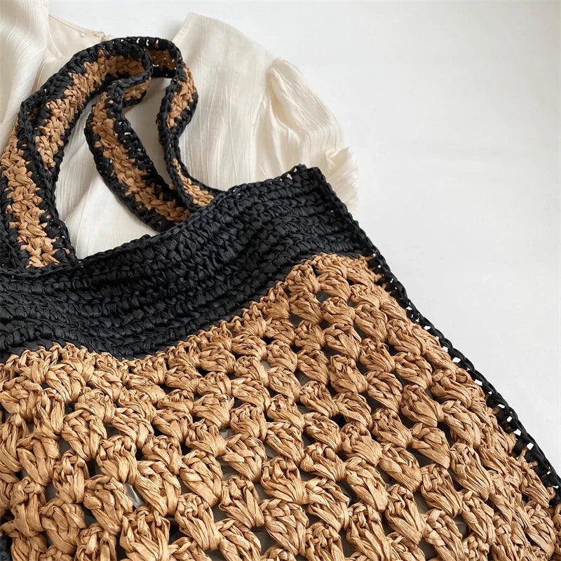 Milli Two Tone Straw Totes