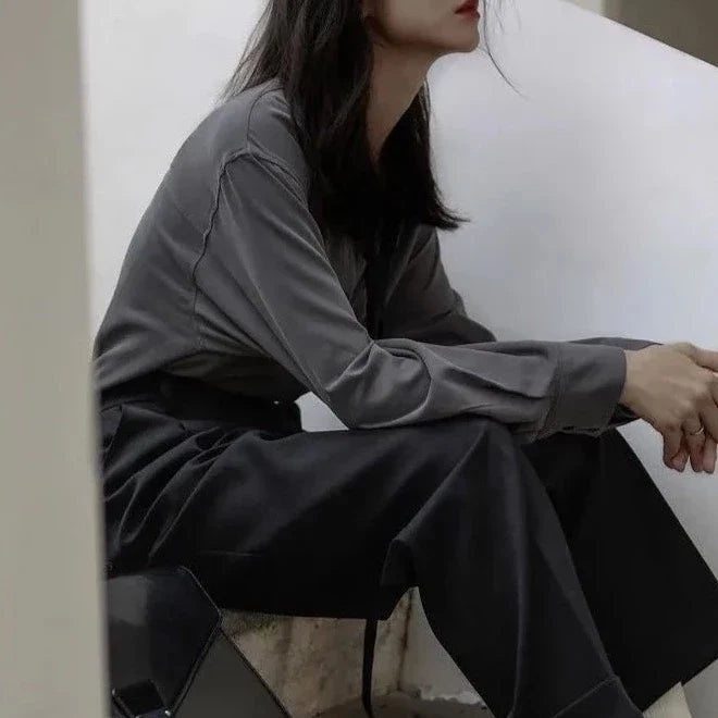 Adily Casual Tie Shirt Blouse