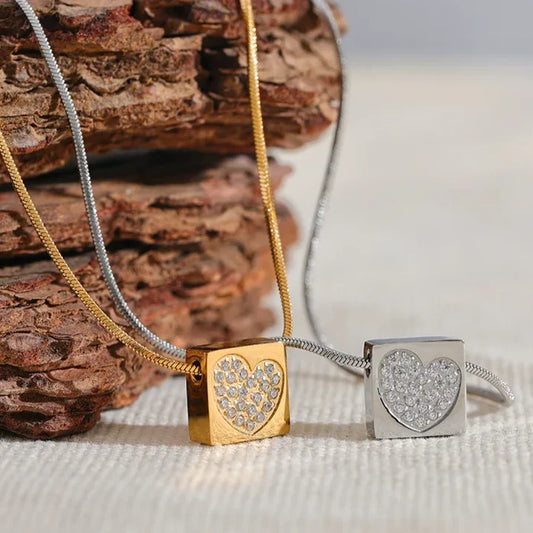 Cubic Zirconia Heart Pendant Necklace