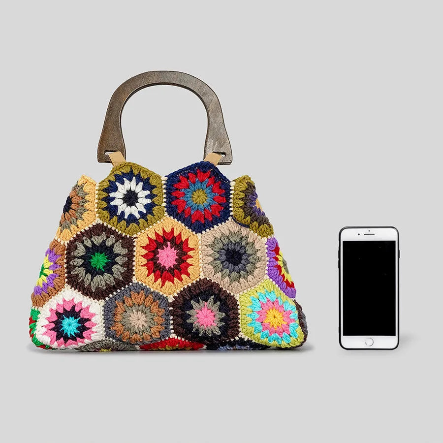Bohemian Crochet Pattern Mini Satchel Bag