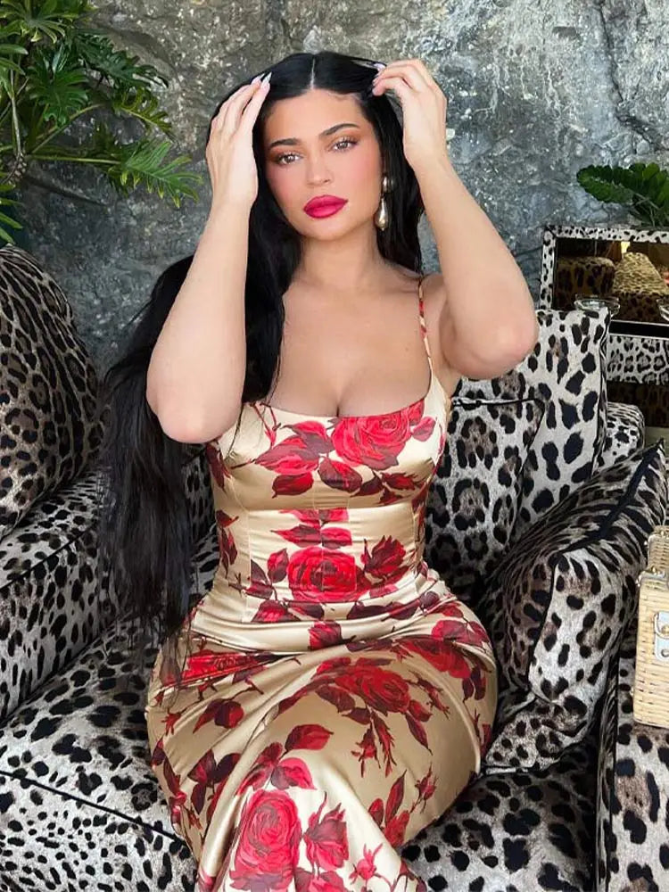 Bodycon Beach Vacation Midi Floral Dress