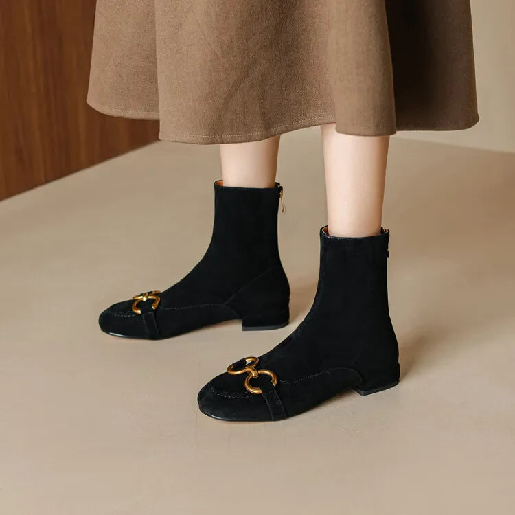 Filipa Horsebit Suede Ankle Boots