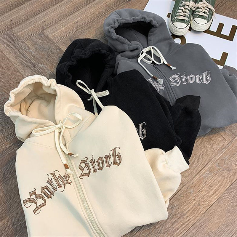 Letter Embroidered Oversized Hoodie