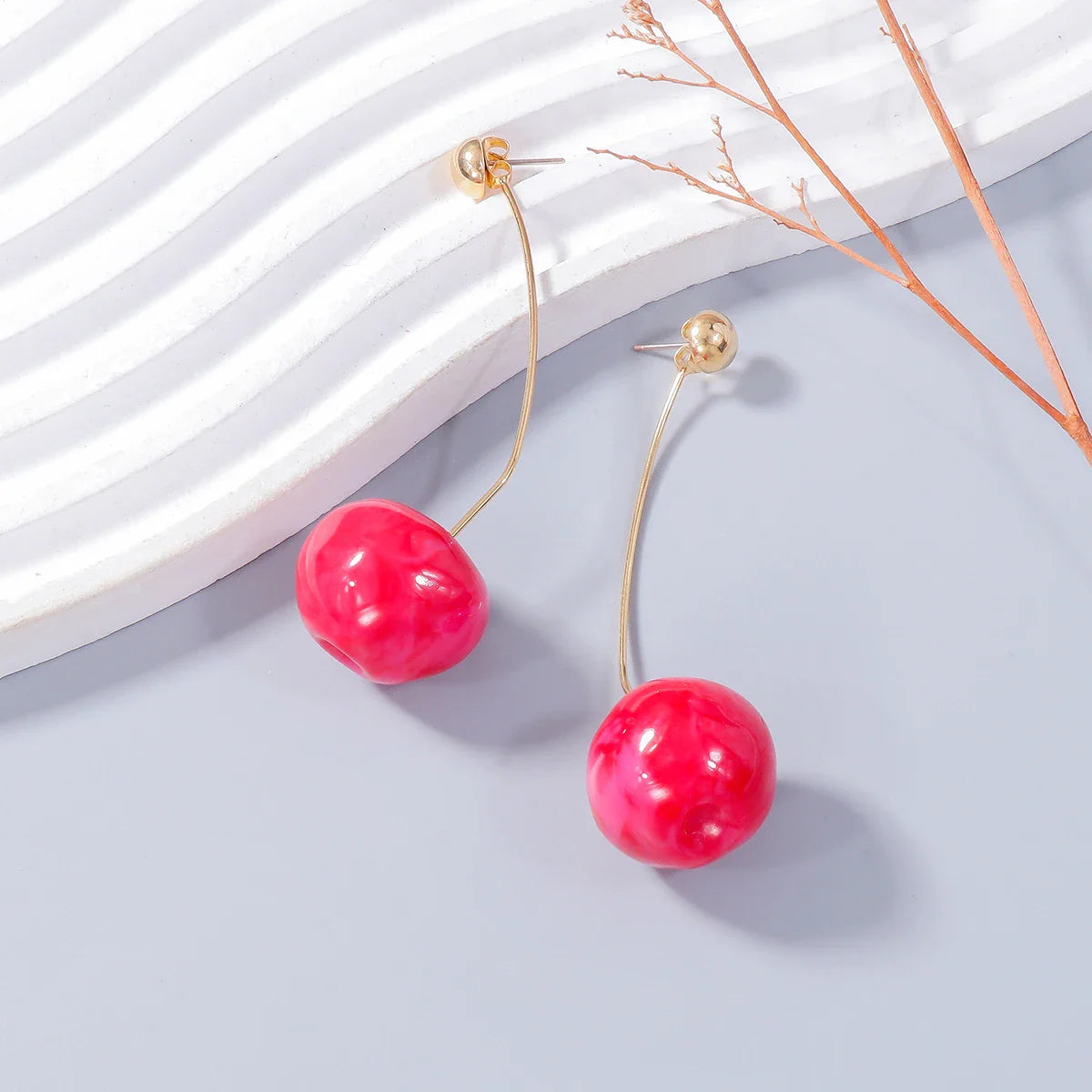 Chic Cherry Drop Earrings