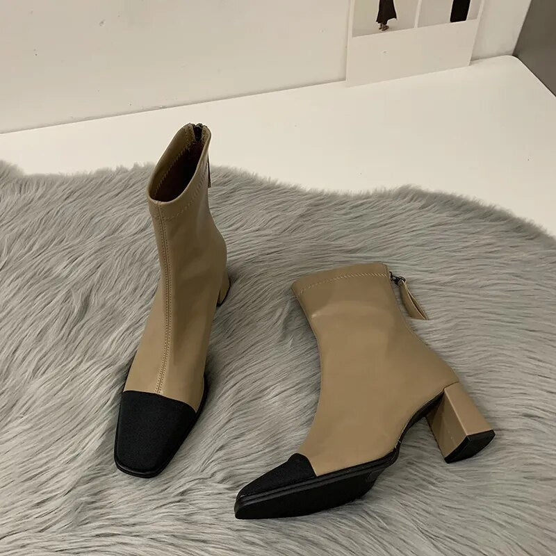 Anja Cap Toe Ankle Sock Boots