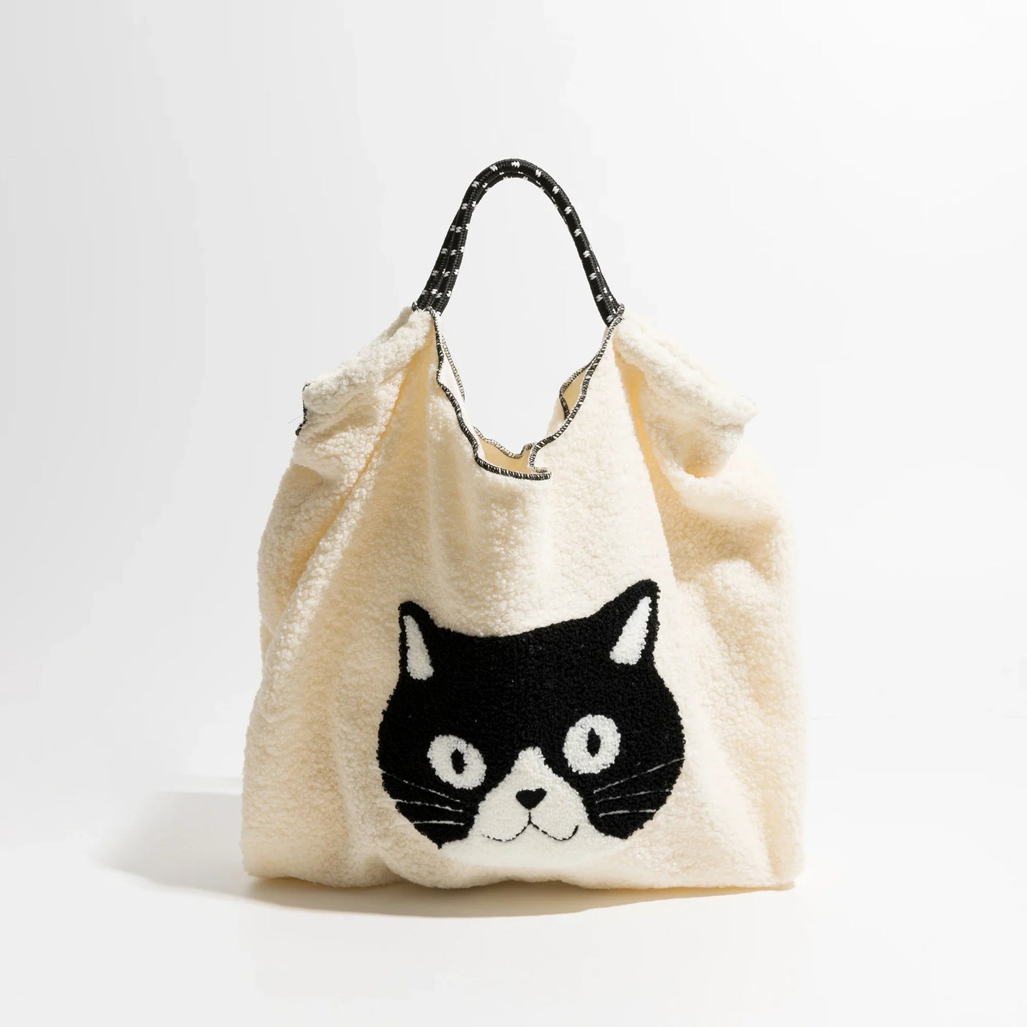 Cat Cartoon Fleece Fur Totes