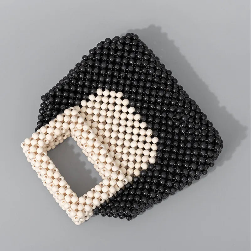 Vintage Wooden Beading Look Mini Clutch Bags