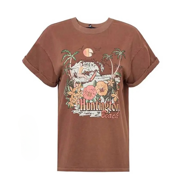 Bohemian Palm Beach Graphic Print T-Shirts