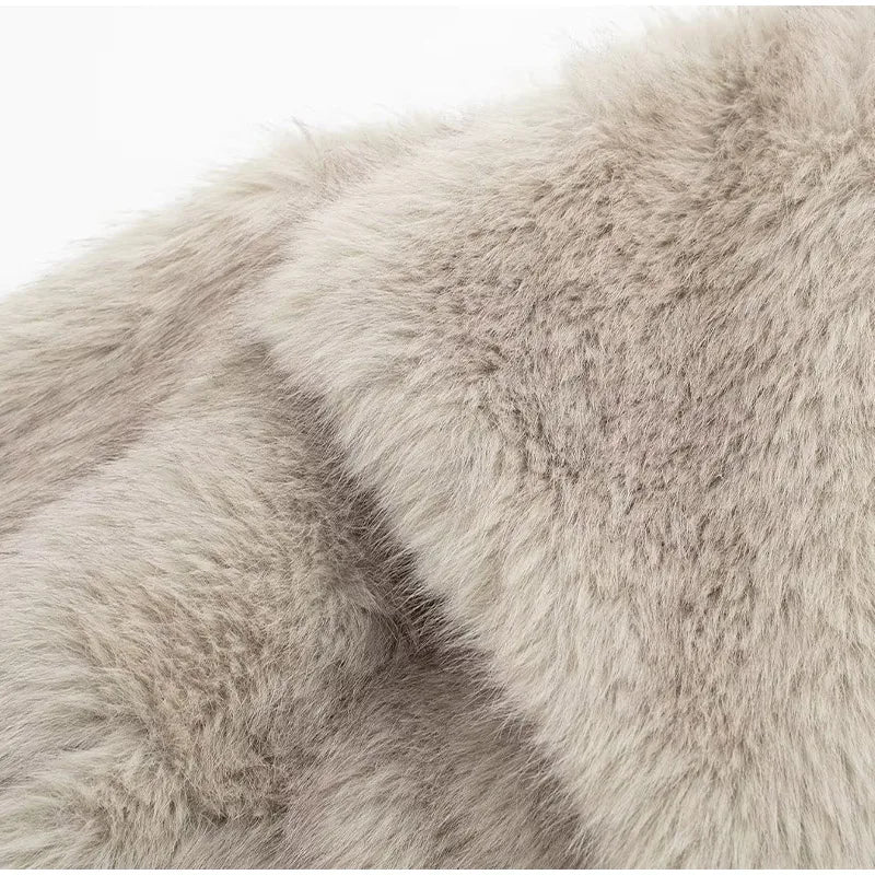 Laurel Shaggy Big Lapel Faux Fur Jacket