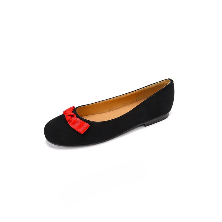 Mariana Ribbon Suede Ballet Flats