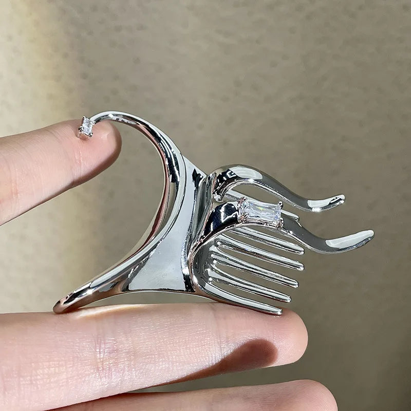 Punk Silver Fairy Hair Claw Ear Cuff