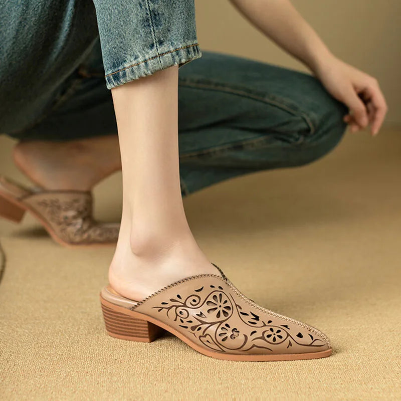 Vail Vine Motif Western Mules