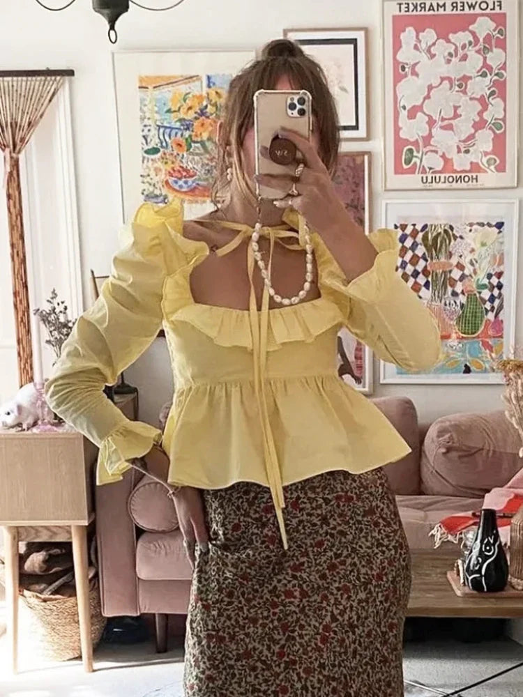 Lani Babydoll Ruffle Blouse - 5 Colors