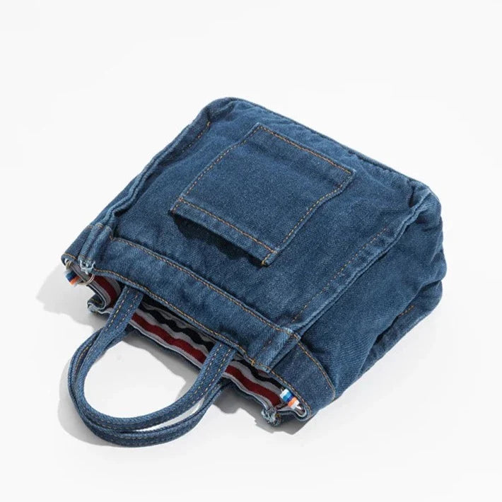 Polly Casual Denim Patchwork Tote