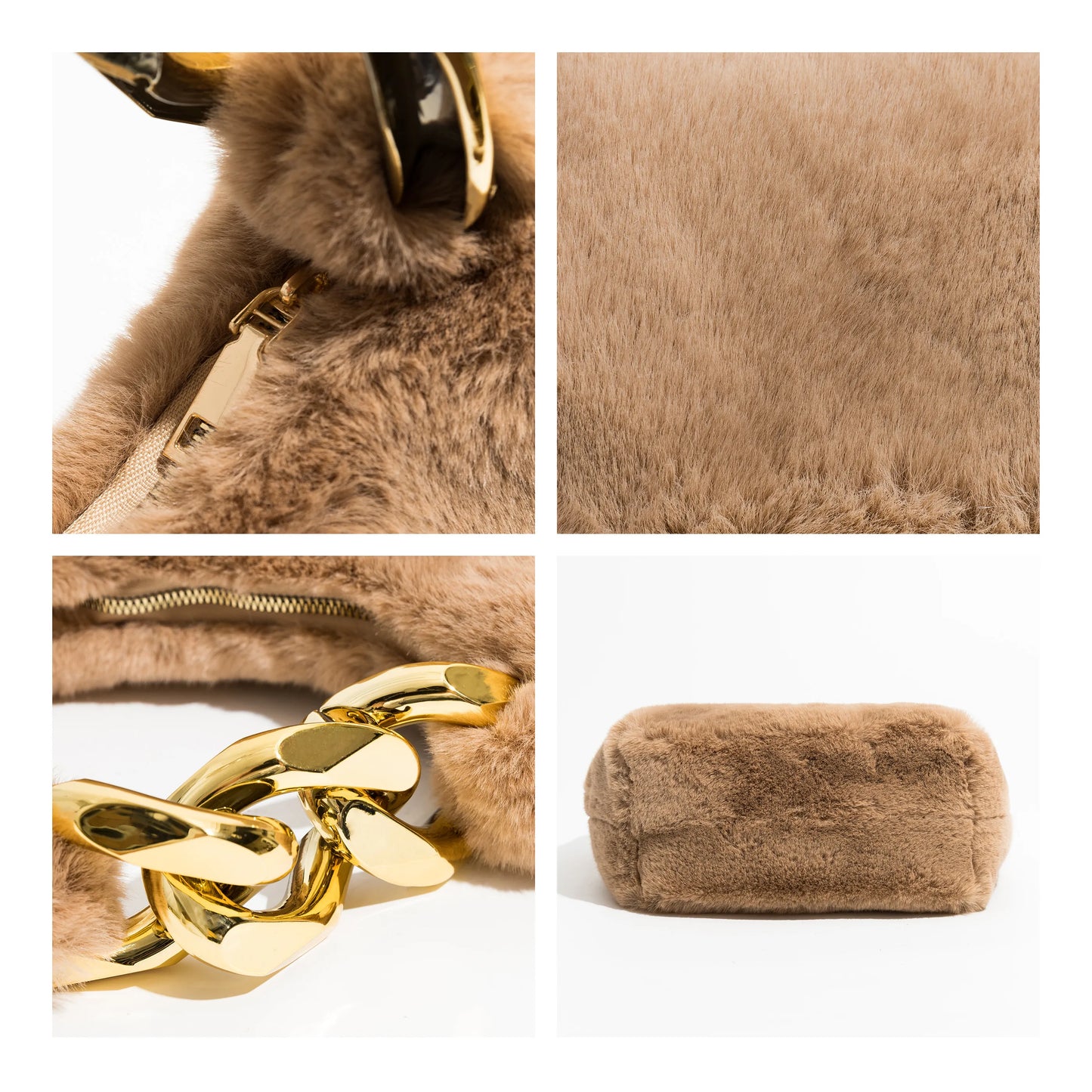 Telma Faux Fur Half Moon Mini Bag