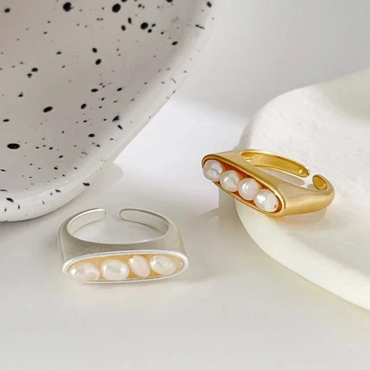 Pearl Pea Pods Rings - Gold or Silver