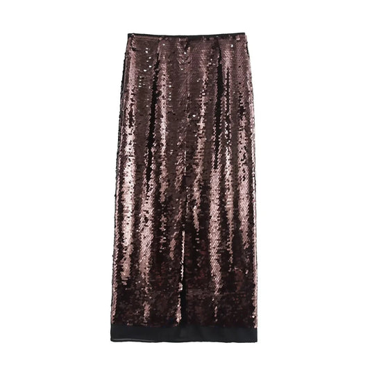 Devora Mermaid Sequin Maxi Pencil Skirt