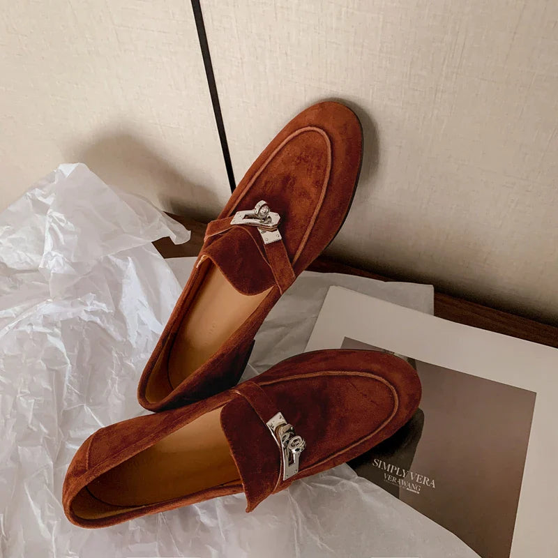 Felisberta Genuine Suede Driving Loafers