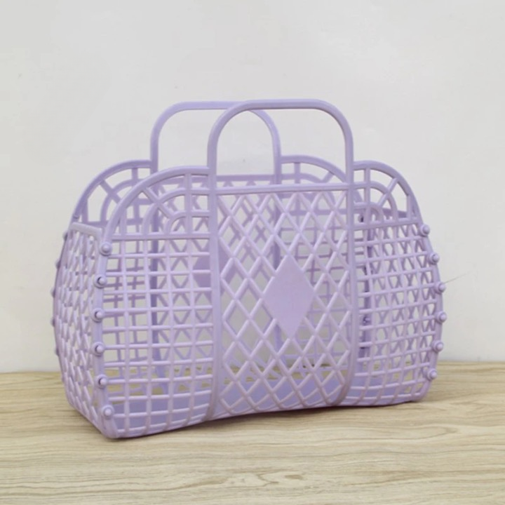 Candy Colors PVC Assembly Mesh Basket Bag