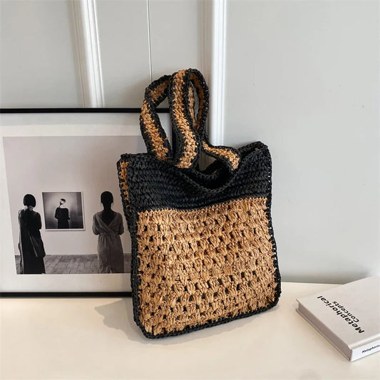 Milli Two Tone Straw Totes