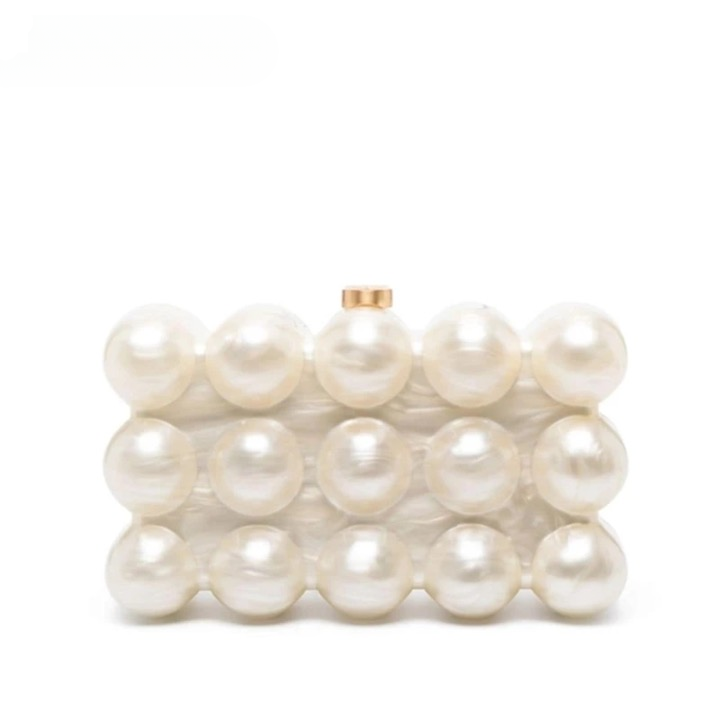 Seona Acrylic Pearly Bubble Evening Clutch Bag