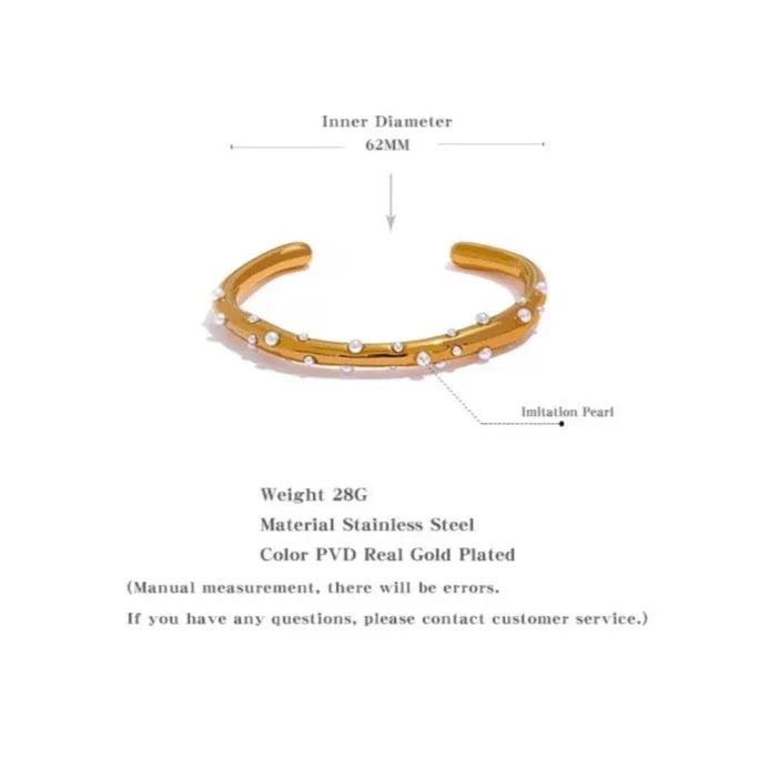 Elegant Sprinkled Pearls Cuff Bracelet