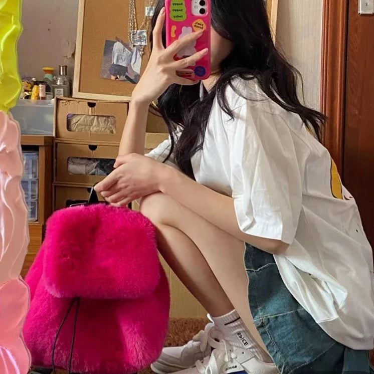 Mina Faux Fur Mini Backpacks