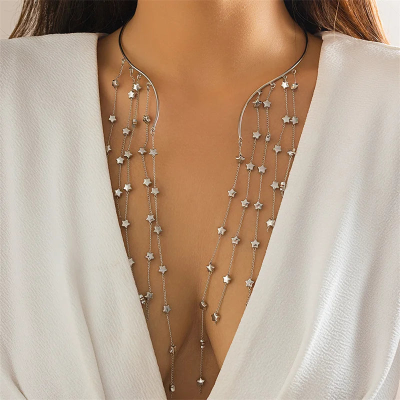 Cascading Tassel Bib Necklaces