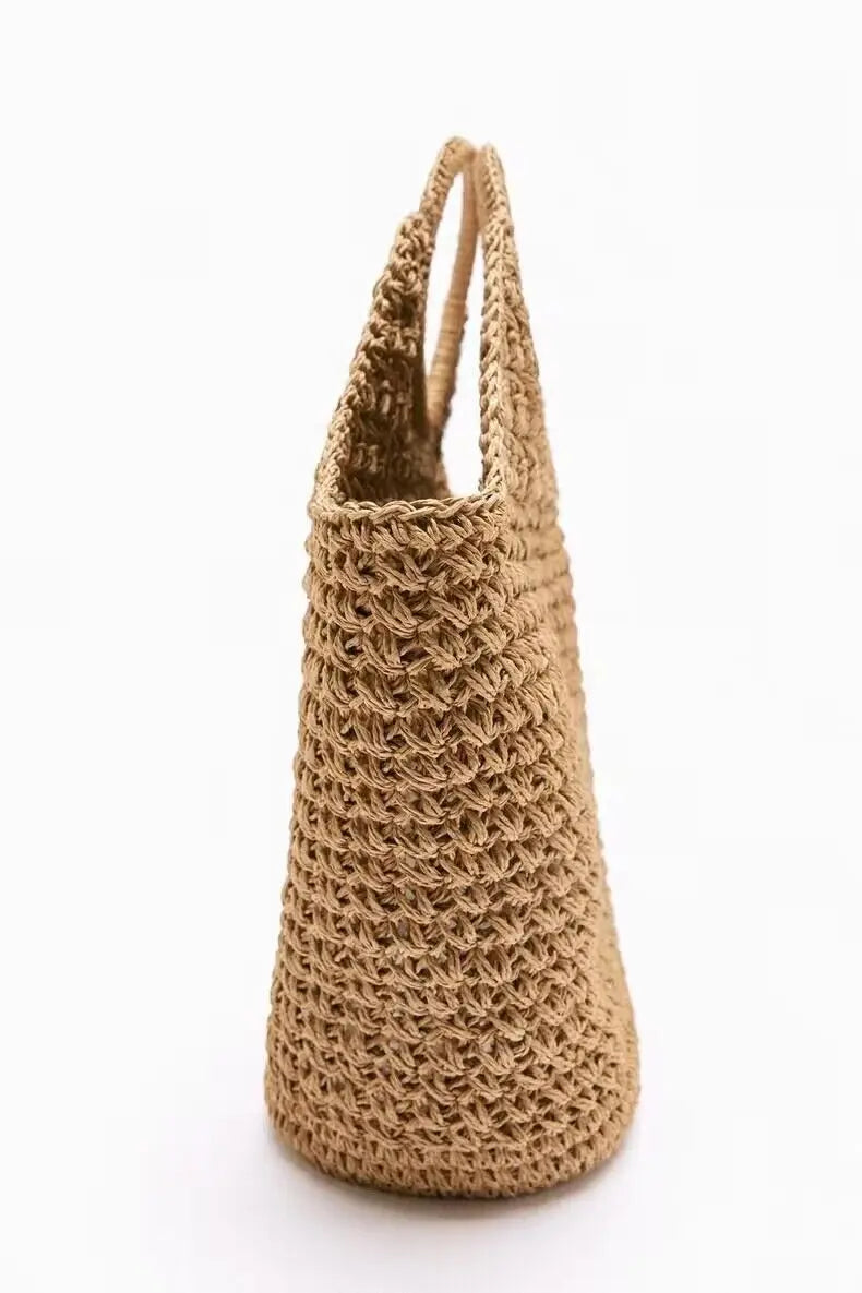 Portia Casual Straw Market Tote Bag