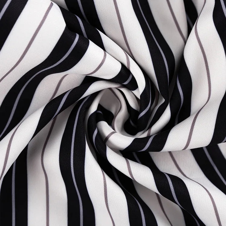 Liisa Casual Big Stripe Wide Leg Pants