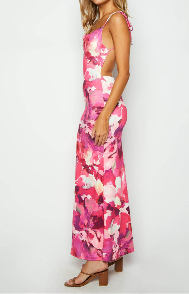 Agata Pink Print Maxi Dress