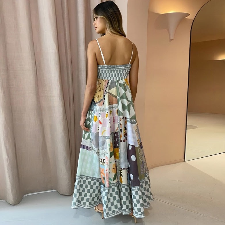 Selia Floral Print Spaghetti Strap Empire Maxi Dresses - 3 Colors