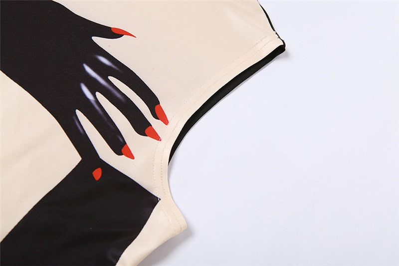 Selina Hands Print Tissue Maxi Dress