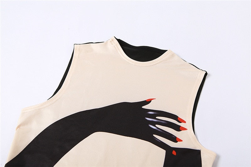 Selina Hands Print Tissue Maxi Dress