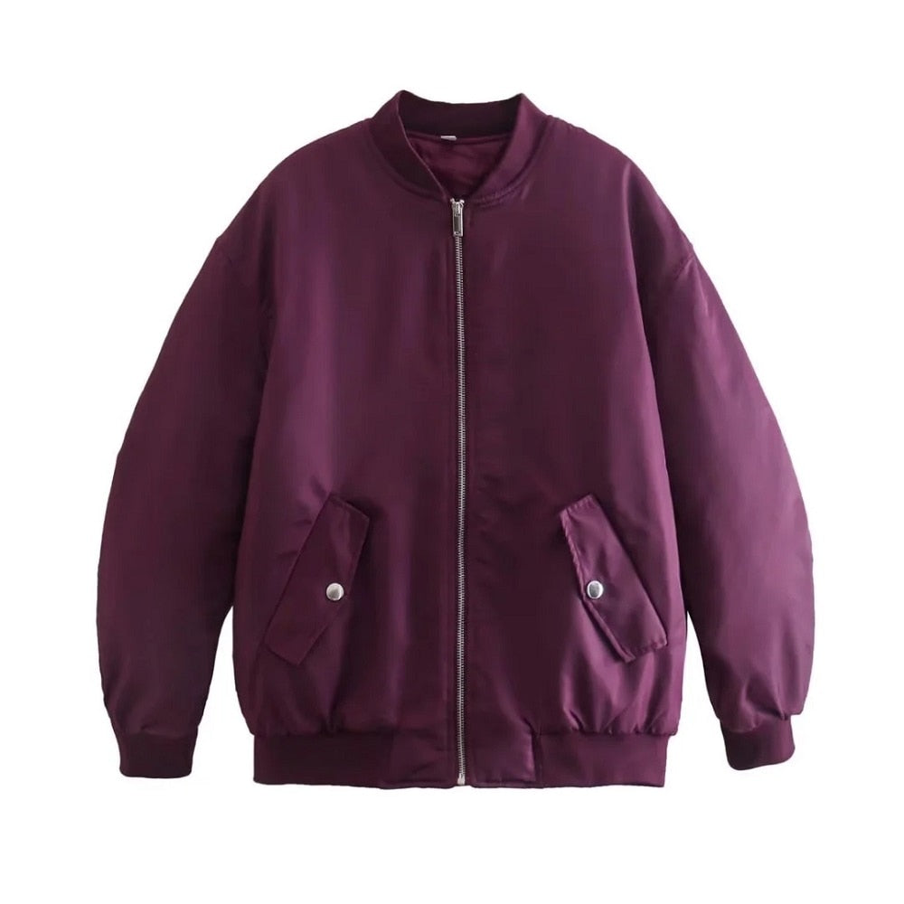 Selma Bomber Jacket with Ruched Sleeves - 7 Colors