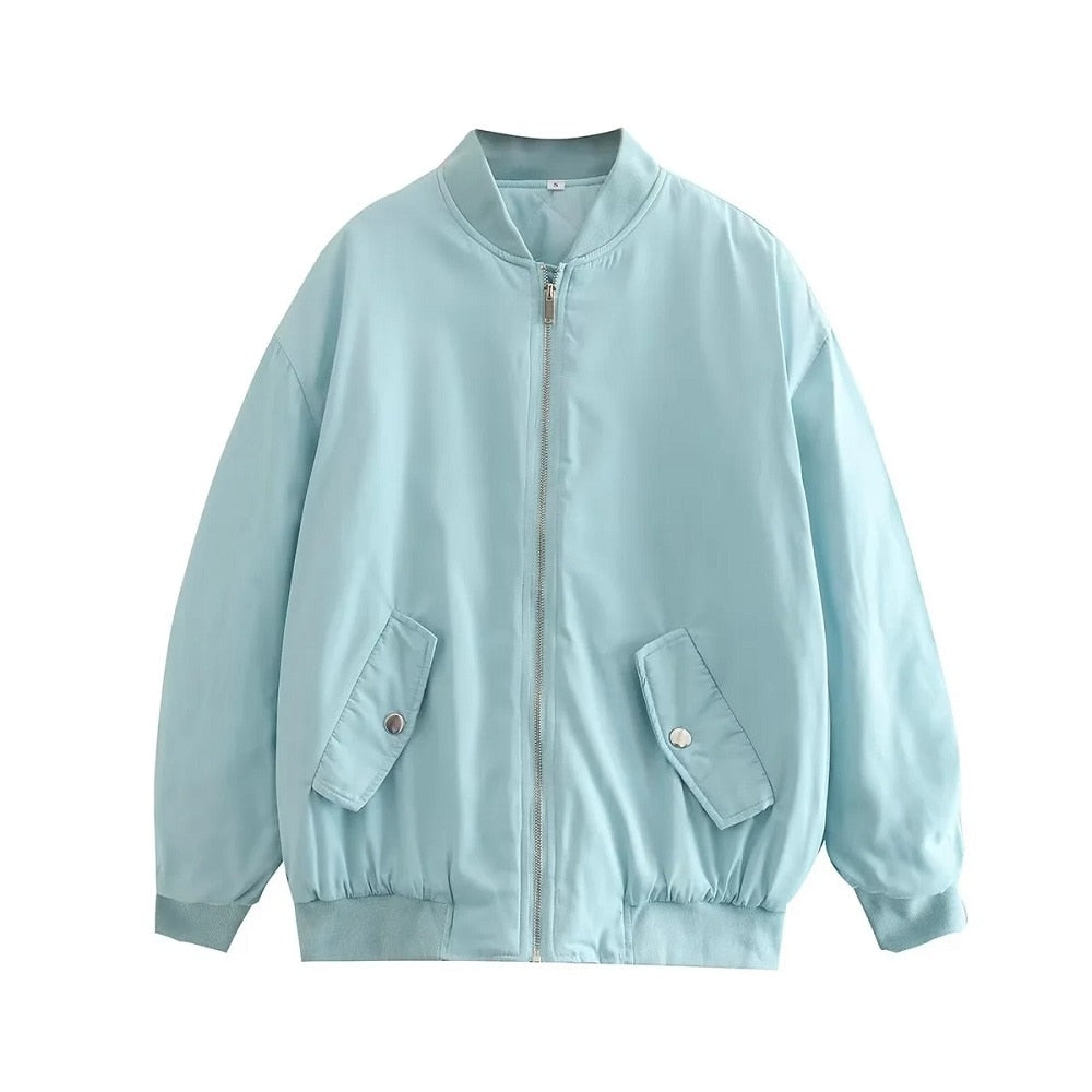 Selma Bomber Jacket with Ruched Sleeves - 7 Colors