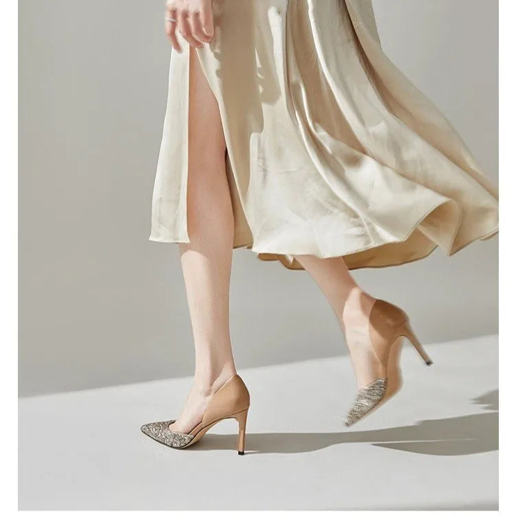 Sequin Pointed Fashion Luxury Party Dress Hot Sale High Heel