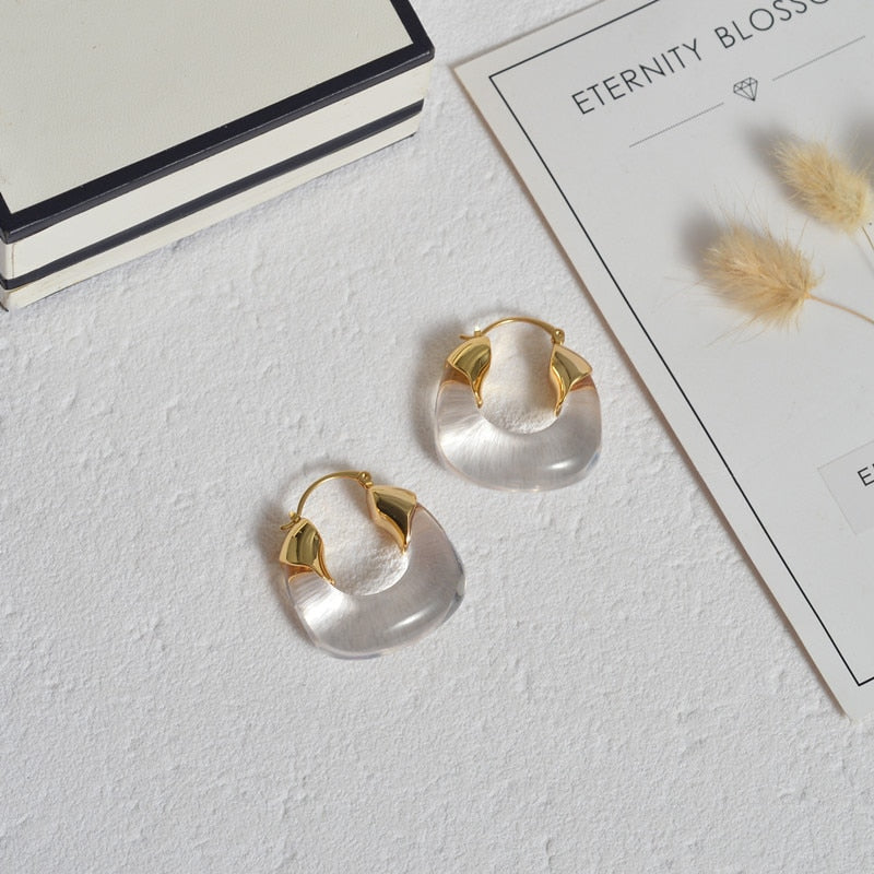 Sera Clear Resin Hoop Earrings