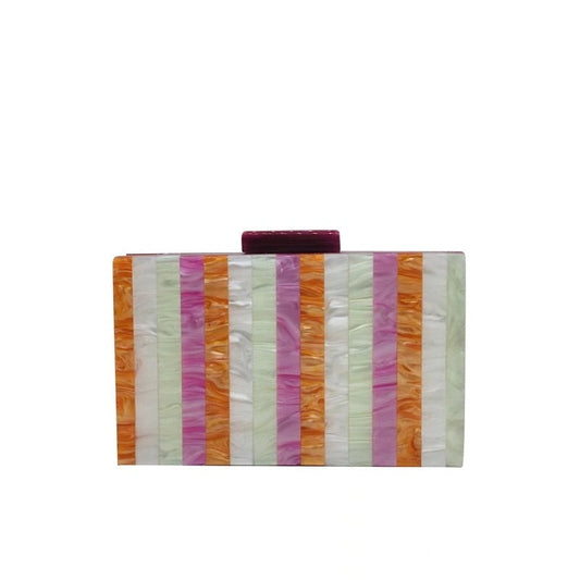 Seria Striped Marble Acrylic Evening Box Clutch