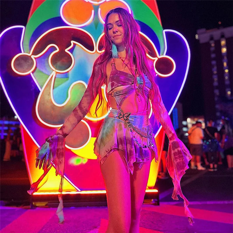 & Club Butterfly Hollow Out Skirt