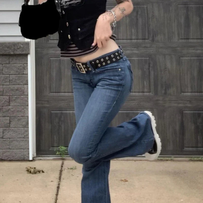 Blue Bell Bottom Boot-cut Fashion Streetwear Jeans